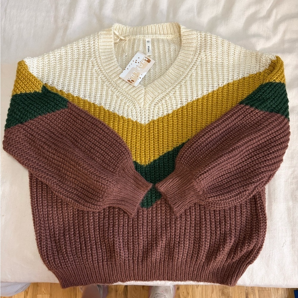 Colorblock Knit Sweater - Picture 1 of 5